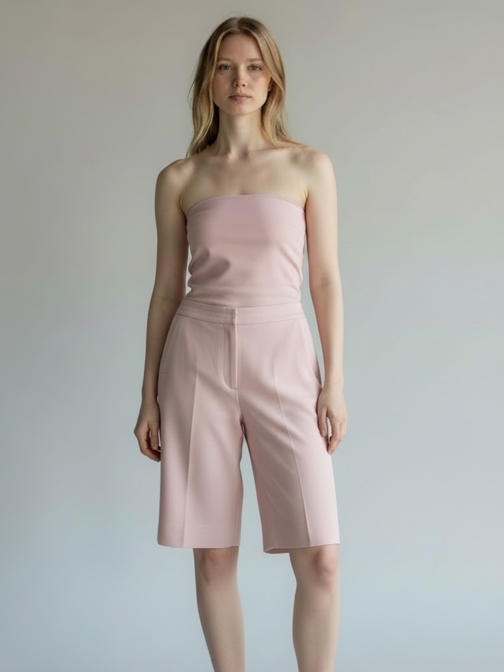 NWT Marlowe baby pink wool Bermuda short 4 shabby chic balletcore minimalism